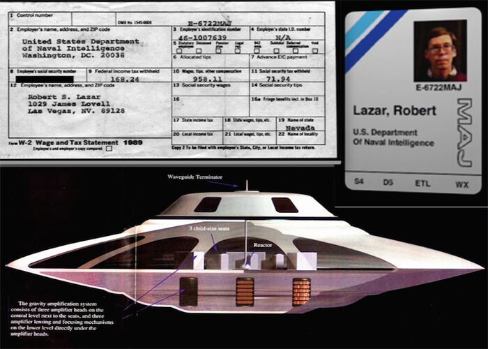 Documento y boceto de la Nave con la que supuestamente trabajó Lazar