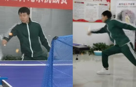 Artista marcial chino utiliza sus nunchaku para golpear 34 pelotas de ping-pong y batir el récord mundial